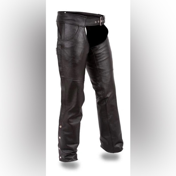 FMC Leather Motorcycle Riding Chaps - Picture 1 of 4
